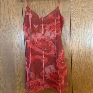 Meshki Red Rose Mini Dress